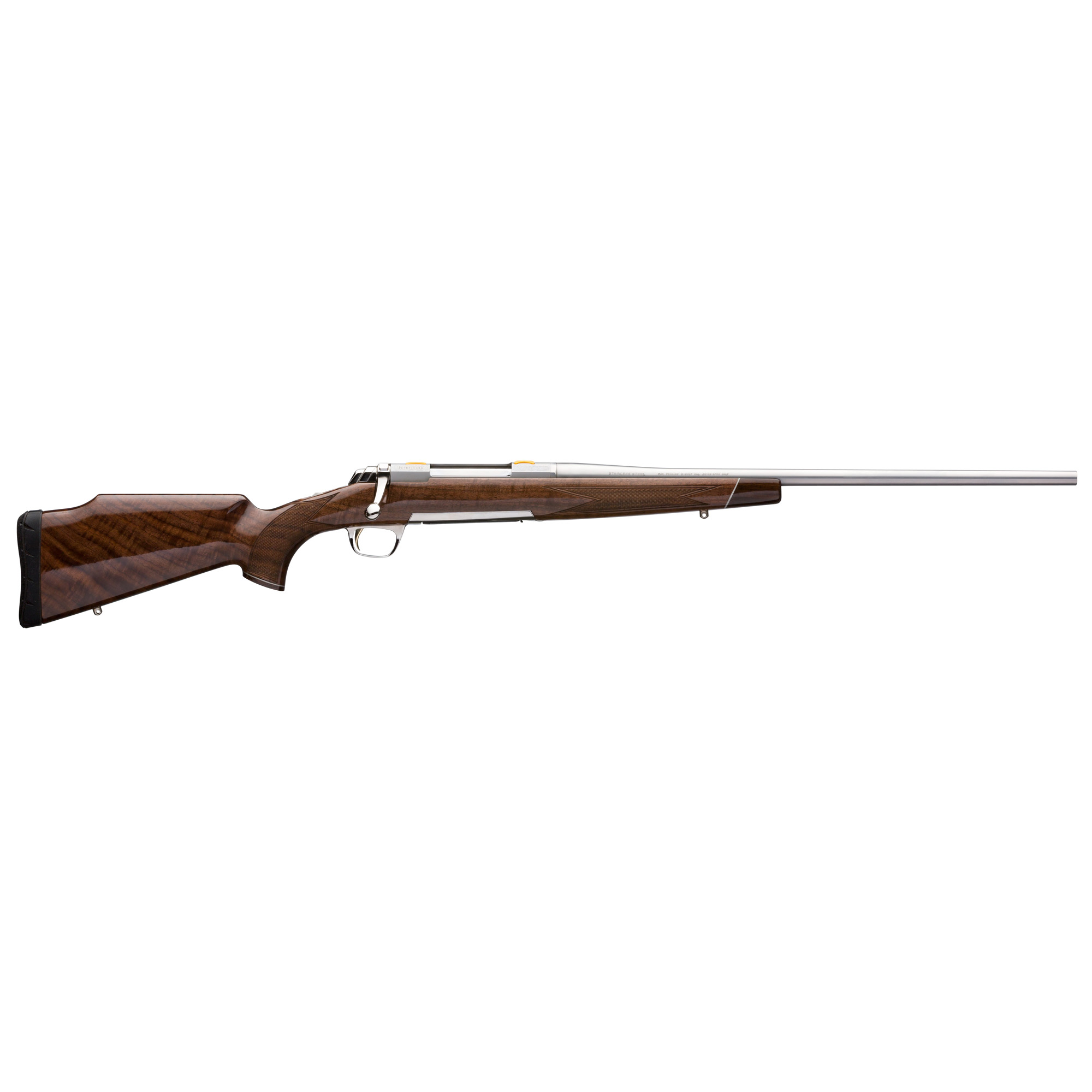 Browning, X-Bolt White Gold, Bolt Action Rifle, 308 Winchester, 22" Satin Barrel, Sporter Contour, Engraved Receiver, Satin Silver Finish, Black Walnut Stock, Right Hand, 4 Rounds, 1 Magazine