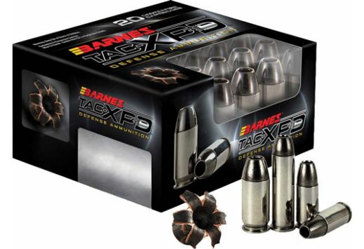Barnes, TAC-XPD, 9MM+P, 115 Grain, TAC-XP, Hollow Point, Lead Free, 20 Round Box, California Certified Nonlead Ammunition