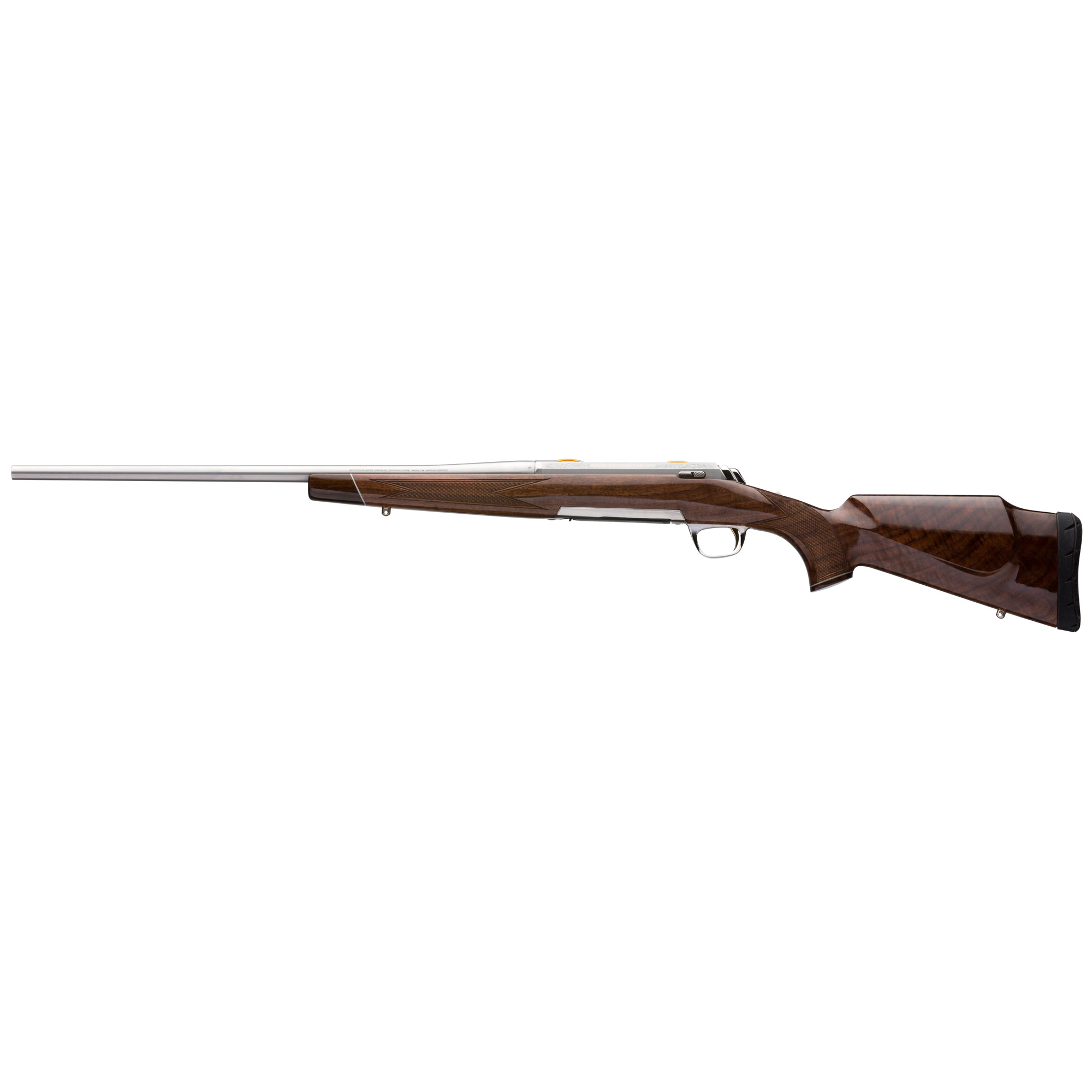 Browning, X-Bolt White Gold, Bolt Action Rifle, 308 Winchester, 22" Satin Barrel, Sporter Contour, Engraved Receiver, Satin Silver Finish, Black Walnut Stock, Right Hand, 4 Rounds, 1 Magazine