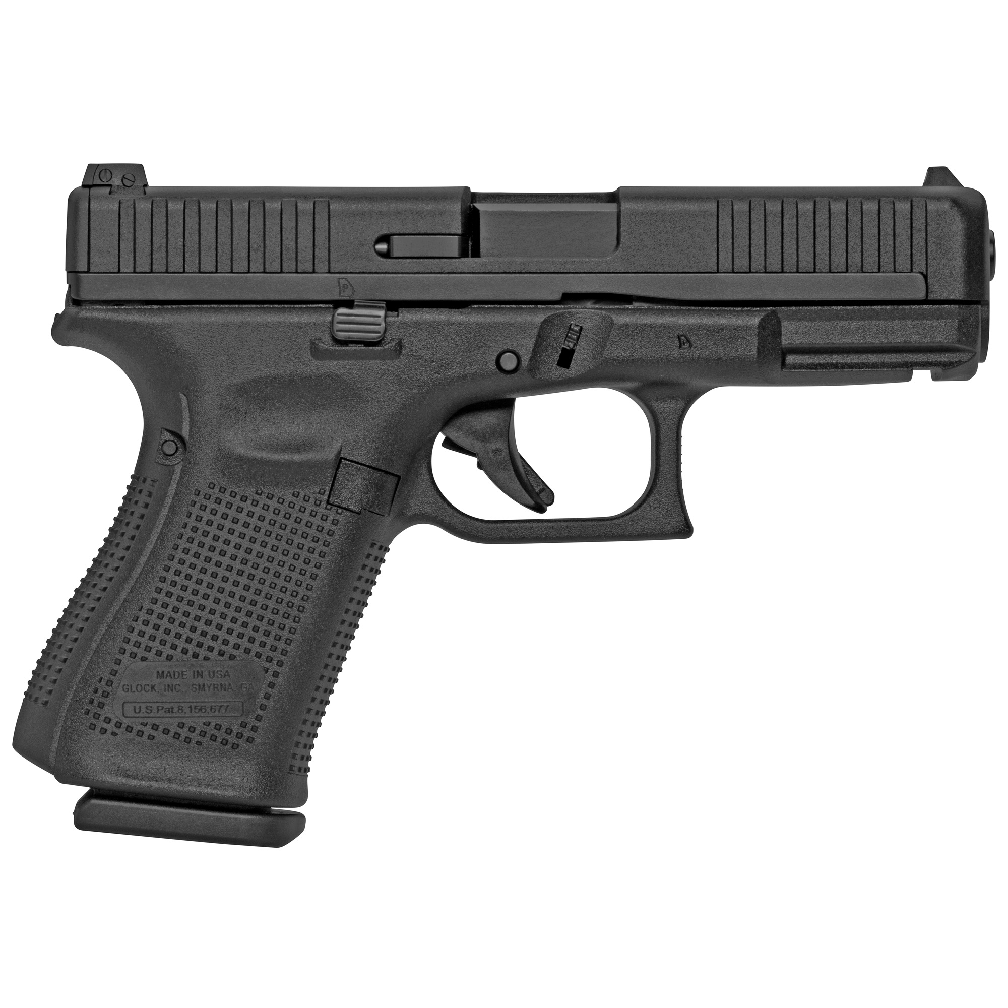 Glock, 44, Striker Fired, Semi-automatic, Polymer Frame Pistol, Compact, 22LR, 4.02" Barrel, Matte Finish, Black, No Finger Grooves, Adjustable Sights, 10 Rounds, 2 Magazines