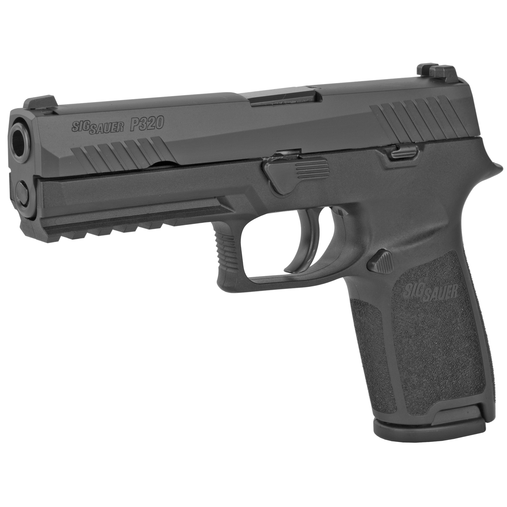 Sig Sauer, P320, Full Size, Striker Fired, Semi-automatic, Polymer Frame Pistol, 9MM, 4.7" Barrel, Nitron Finish, Black, Fixed Sights, 17 Rounds, 2 Magazines