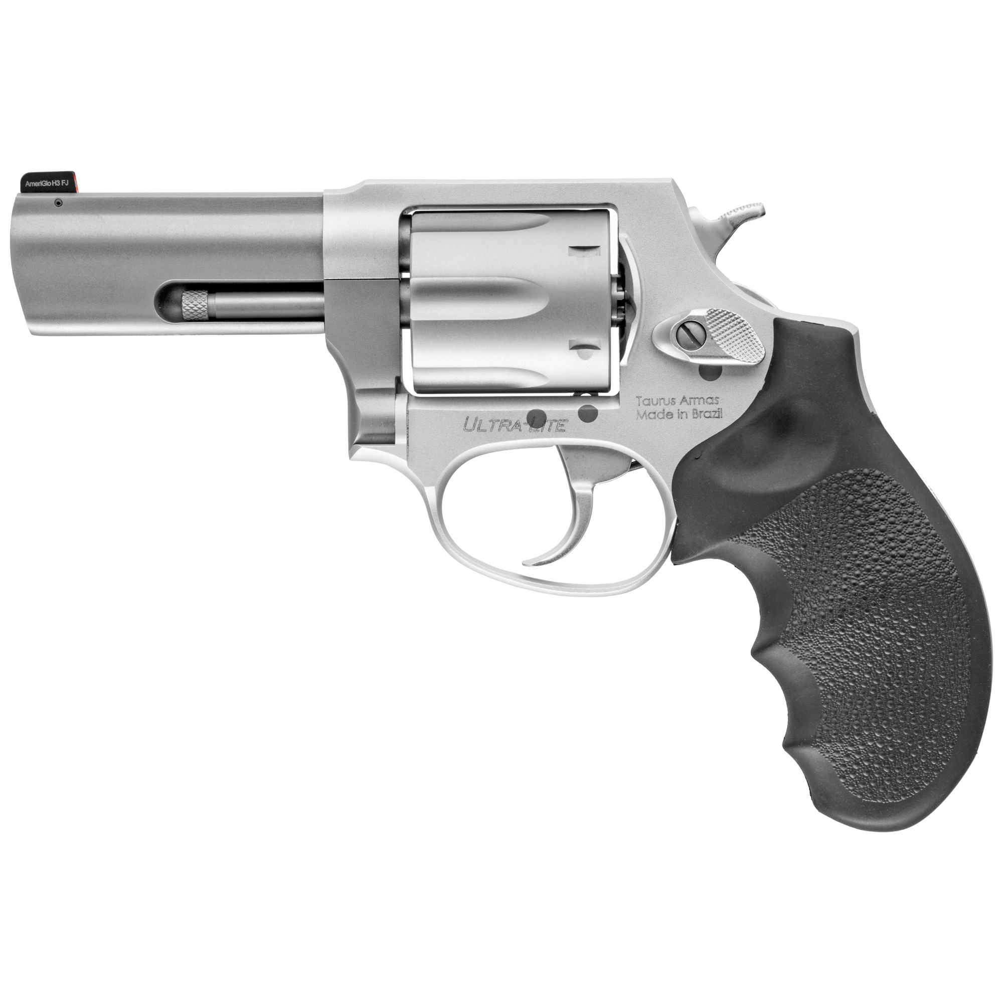 Taurus, Model 856, Double Action, Metal Frame Revolver, Medium Frame, 38 Special, 3" Barrel, Alloy, Matte Stainless Finish, Silver, Hogue Grip, 6 Rounds