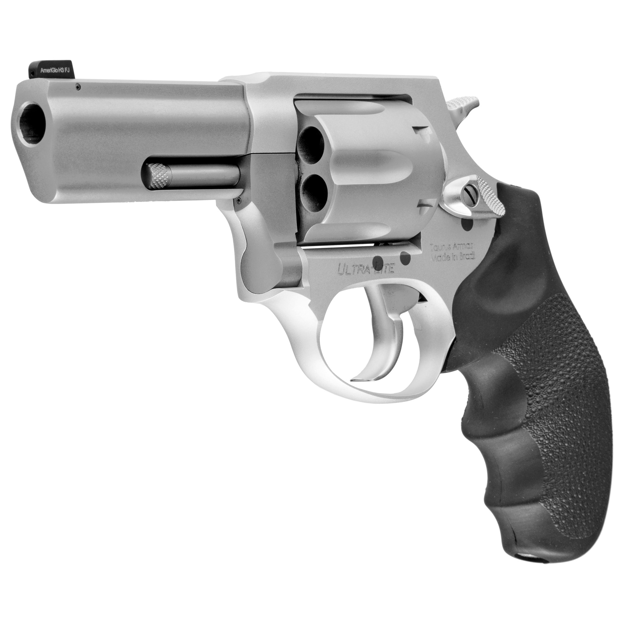 Taurus, Model 856, Double Action, Metal Frame Revolver, Medium Frame, 38 Special, 3" Barrel, Alloy, Matte Stainless Finish, Silver, Hogue Grip, 6 Rounds