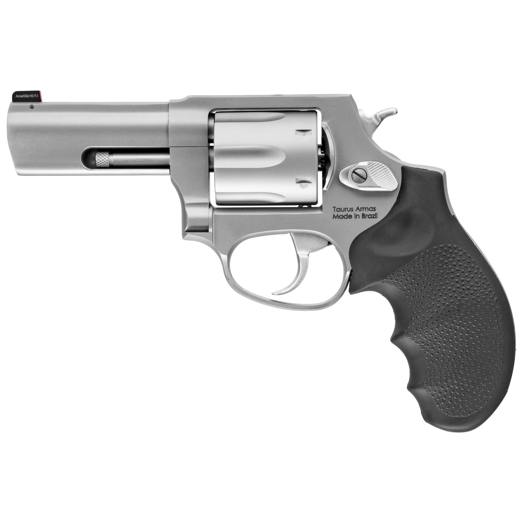 Taurus, Model 856, Double Action, Metal Frame Revolver, Medium Frame, 38 Special, 3" Barrel, Stainless Steel, Matte Finish, Silver, Hogue Grip, 6 Rounds