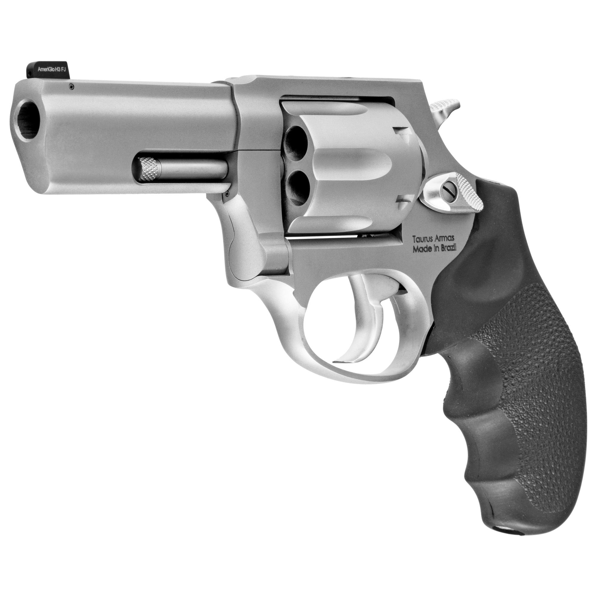 Taurus, Model 856, Double Action, Metal Frame Revolver, Medium Frame, 38 Special, 3" Barrel, Stainless Steel, Matte Finish, Silver, Hogue Grip, 6 Rounds