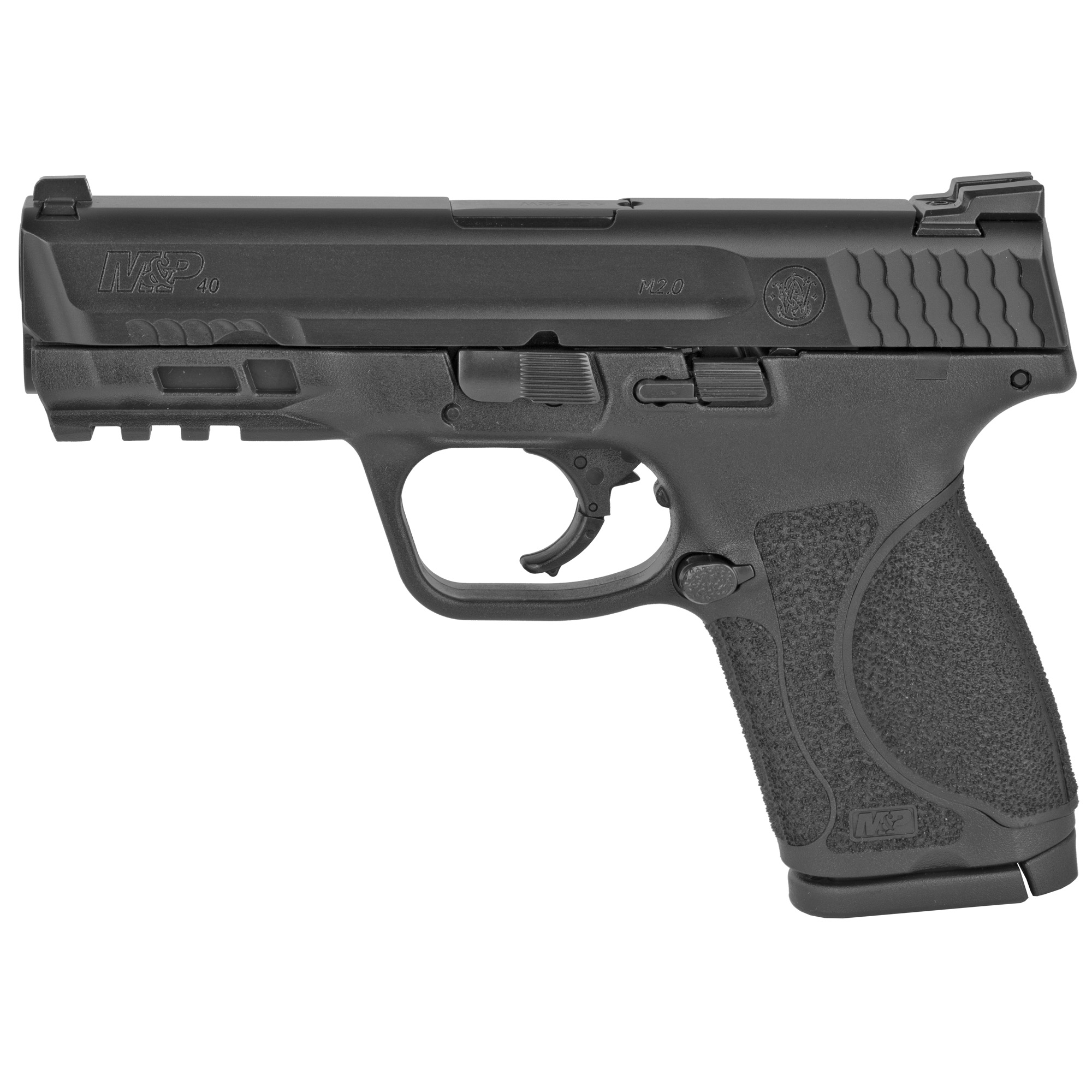 Smith & Wesson, M&P 2.0, Striker Fired, Semi-automatic, Polymer Frame Pistol, Compact, 40 S&W, 4" Barrel, Armornite Finish, Black, Fixed Sights, 13 Rounds, 2 Magazines