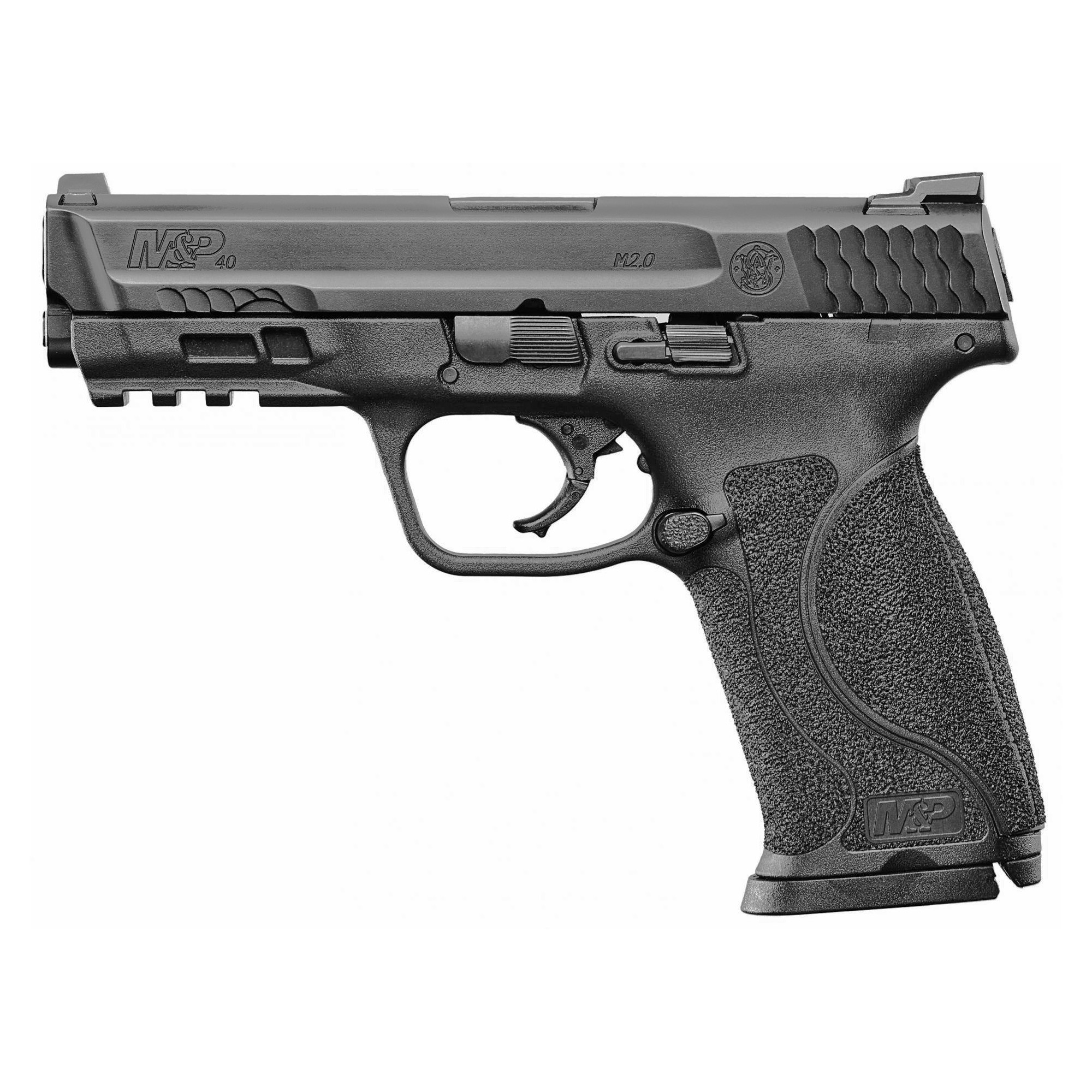 Smith & Wesson, M&P 2.0, Striker Fired, Semi-automatic, Polymer Frame Pistol, Full Size, 40 S&W, 4.25" Barrel, Armonite Finish, Black, Fixed Sights, No Magazine Safety, 15 Rounds, 2 Magazines