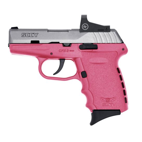 SCCY INDUSTRIES CPX-2TTPKRD CPX-2 RD 9MM LUGER 3.10" 10+1 STAINLESS STEEL SLIDE PINK POLYMER GRIP NMS CTS-1500 RED DOT