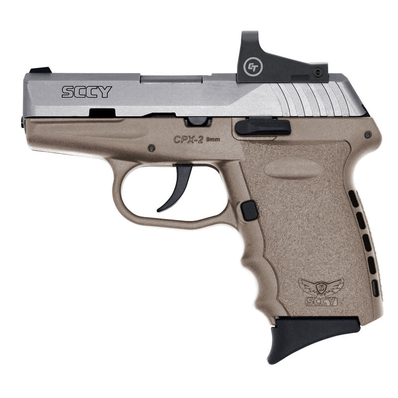 SCCY CPX-2 RD 9mm Pistol with Red Dot in FDE and Stainless