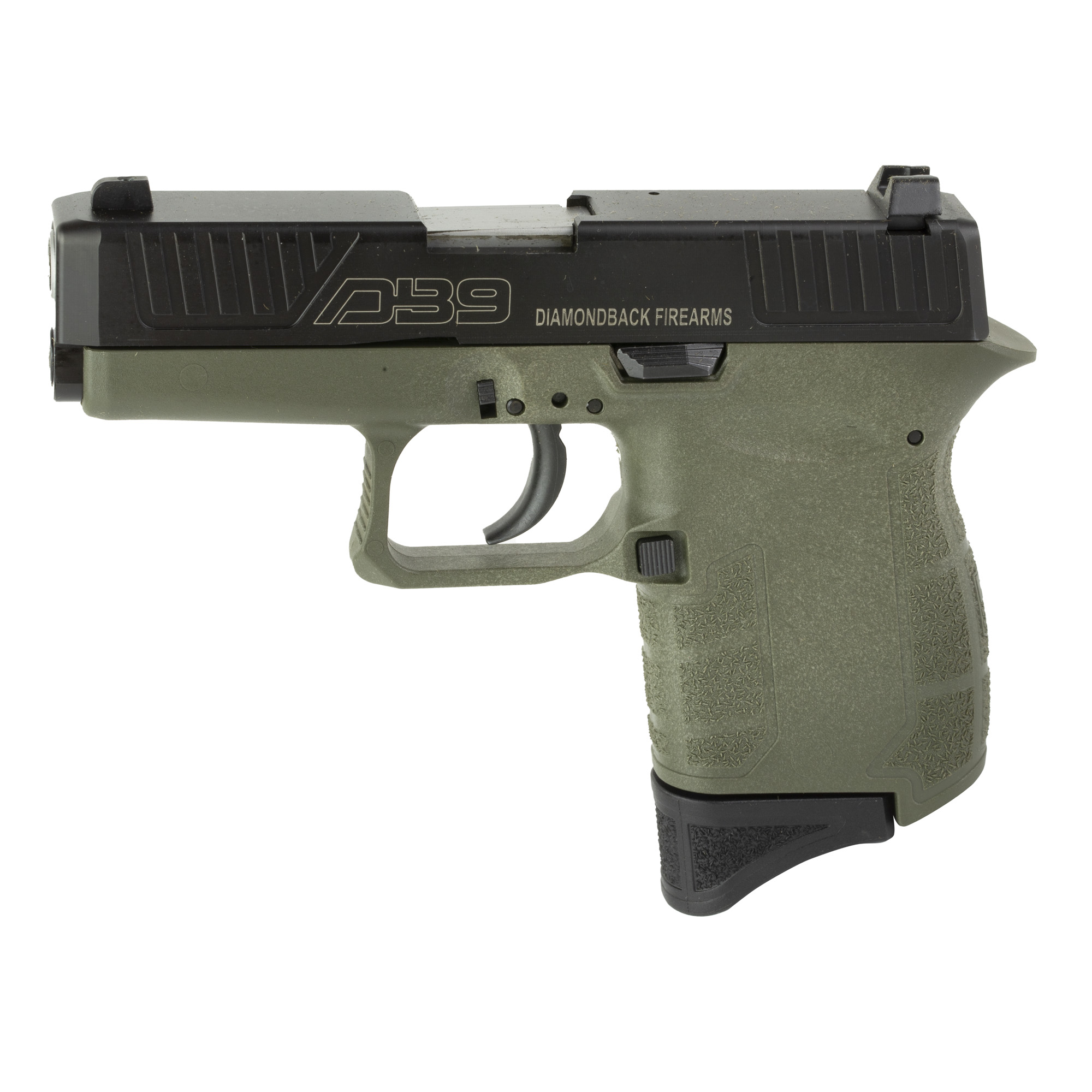 Diamondback Firearms, DB9, 9MM, 3" Barrel, Polymer Frame, OD Green Finish, Fixed Sights, 6Rd, 1 Magazine