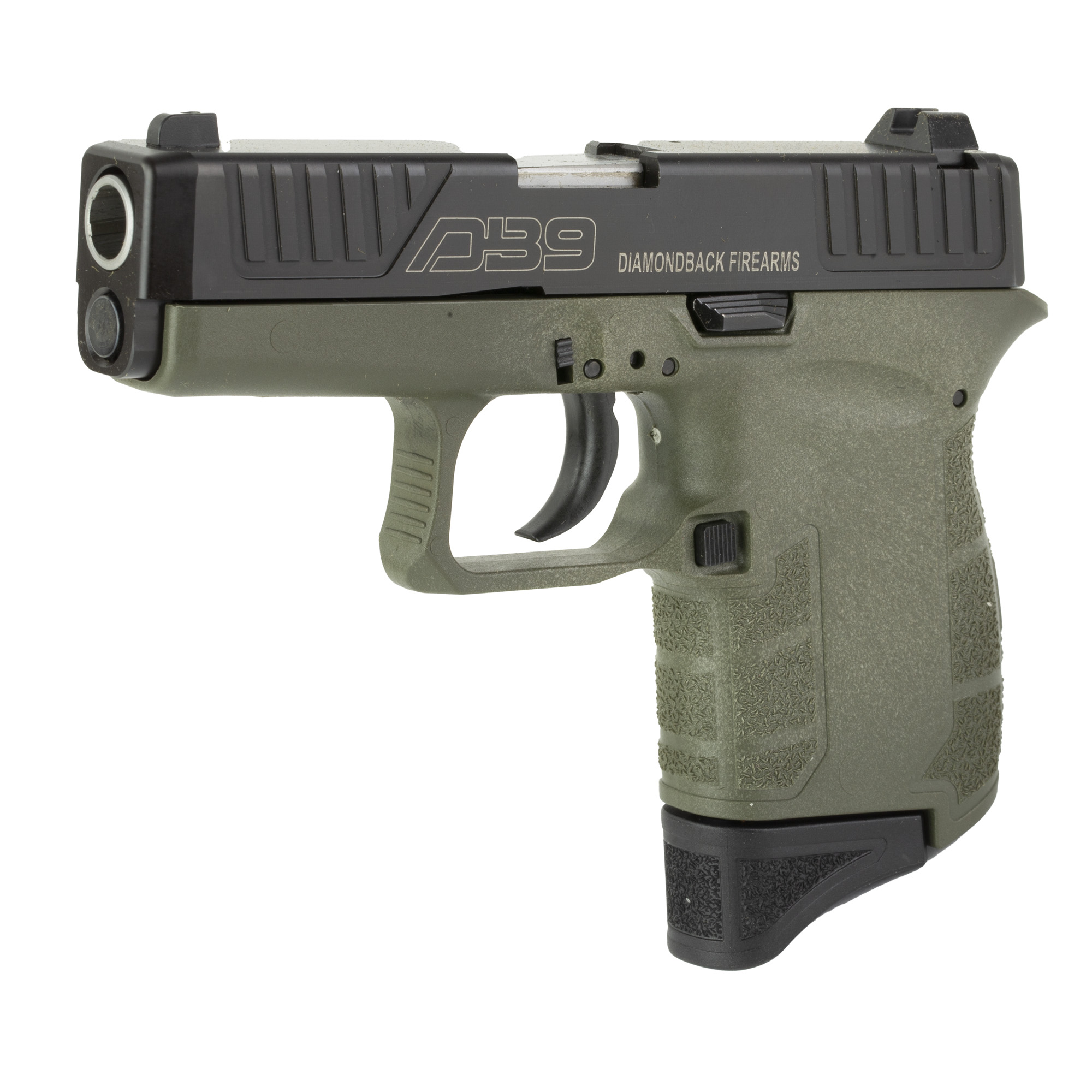 Diamondback Firearms, DB9, 9MM, 3" Barrel, Polymer Frame, OD Green Finish, Fixed Sights, 6Rd, 1 Magazine