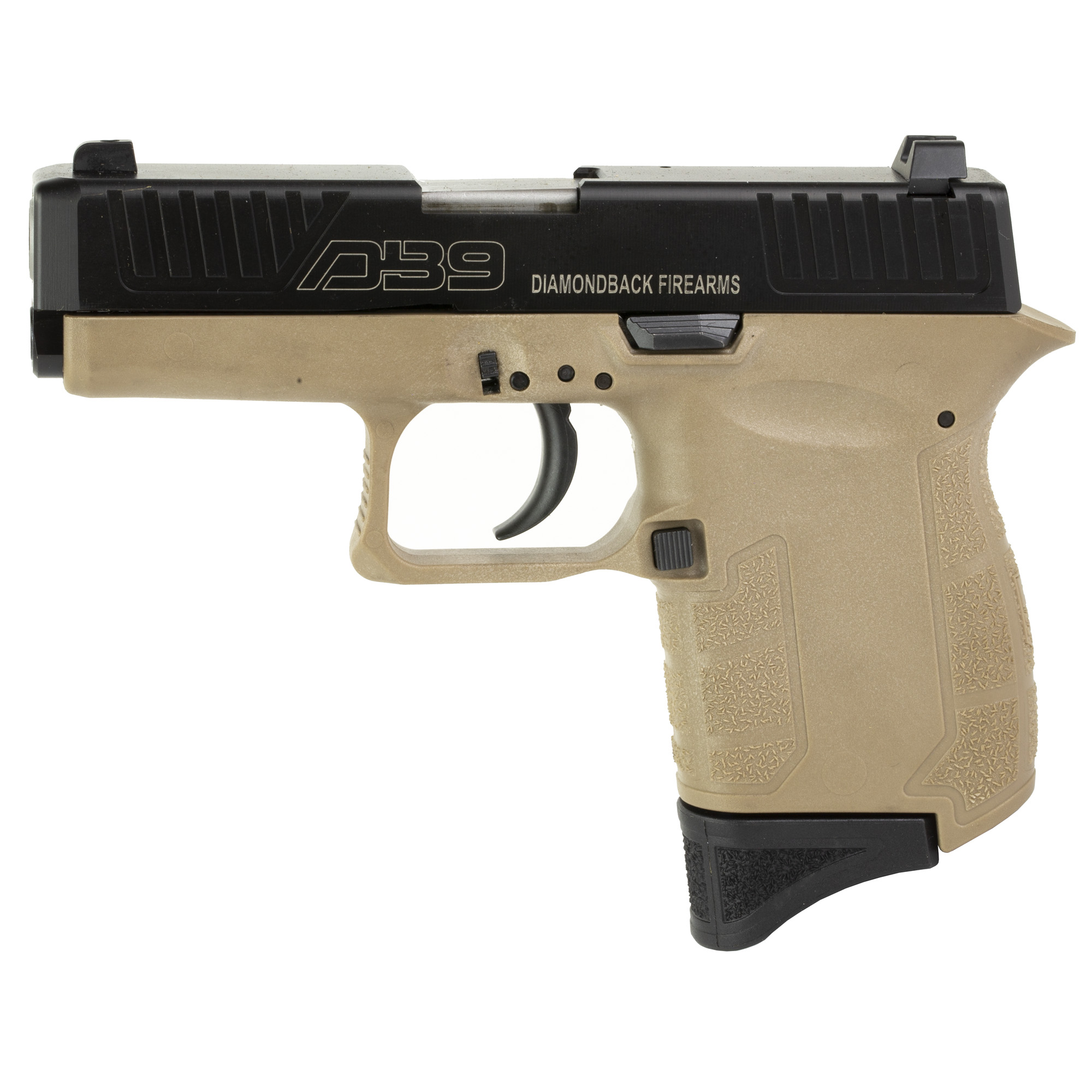 Diamondback Firearms, DB9, 9MM, 3" Barrel, Polymer Frame, Flat Dark Earth Finish, Fixed Sights, 6Rd, 1 Magazine