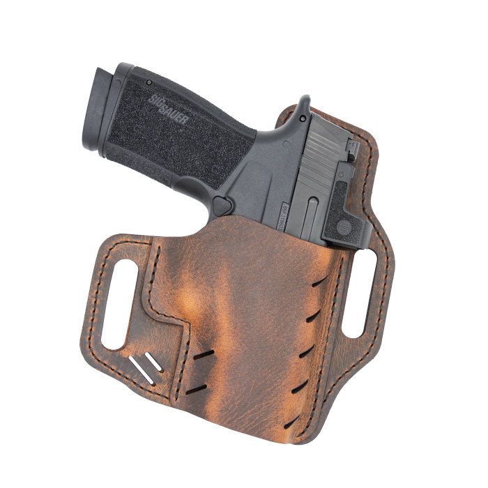 Versacarry Guardian Holster for Glock 17/19 and Similar OWB Right Hand Water Buffalo Leather Distressed Brown