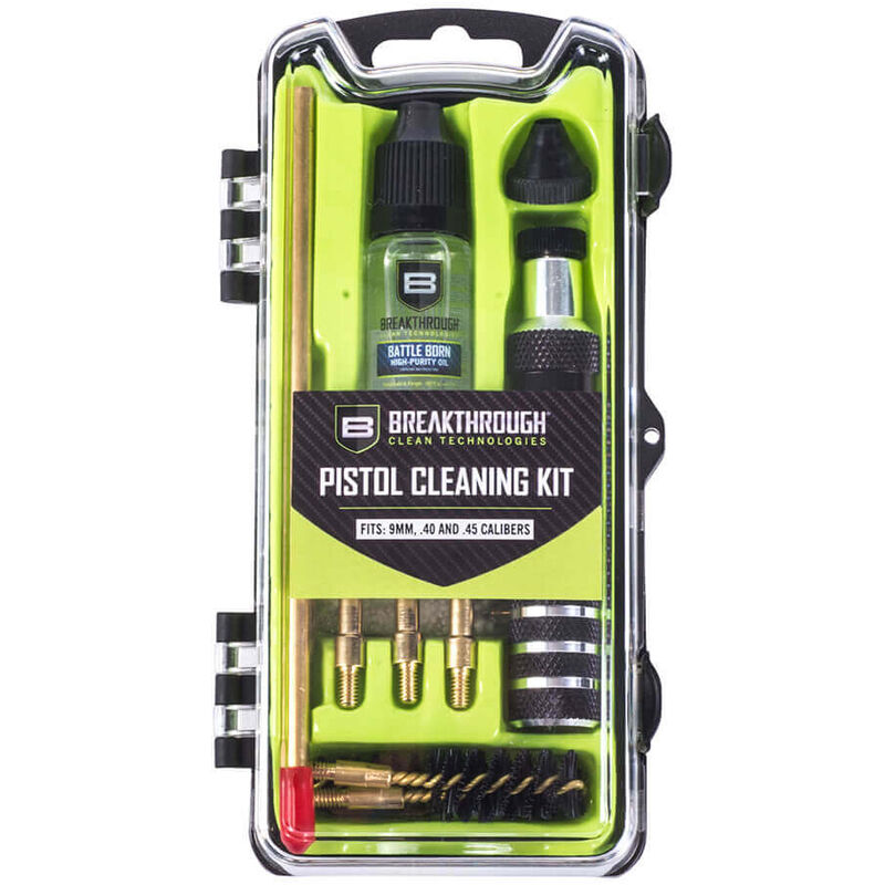 Breakthrough Clean Technologies Vision Series Pistol Cleaning Kit 9mm/.40/.45 Caliber Rod Style with Hard Case