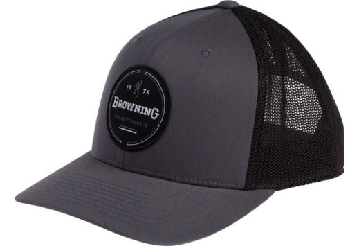 BROWNING CAP CRESCENT LOGO GRY W/CIRCLE PATCH BM LOGO!