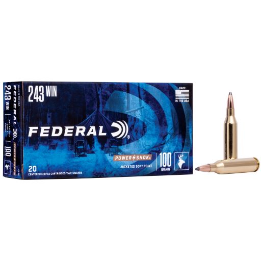 Federal, PowerShok, 243WIN, 100 Grain, Soft Point, 20 Round Box