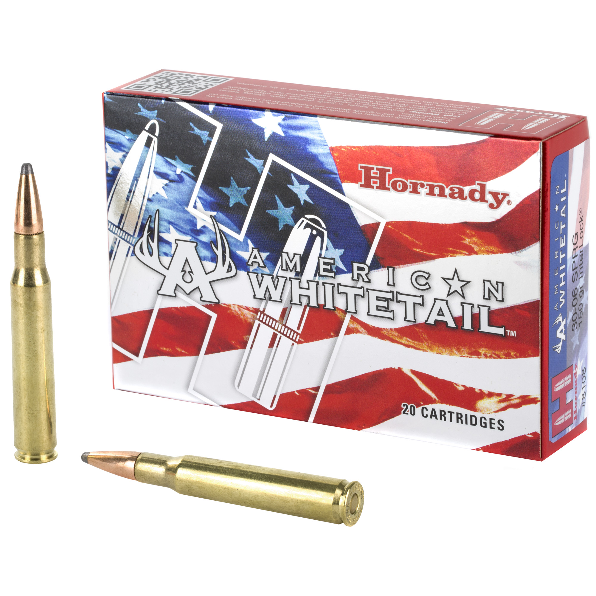 Hornady, American Whitetail, 30-06, 150 Grain, Interlock Soft Point, 20 Round Box