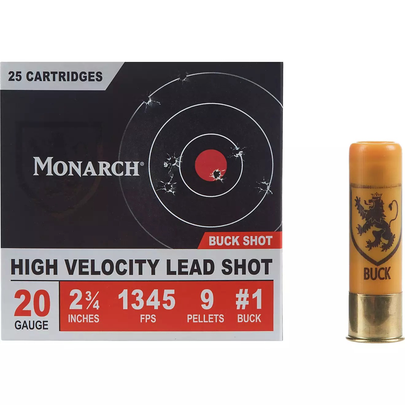 Monarch High Velocity 20 Gauge Buck Shotshells - 25 Rounds