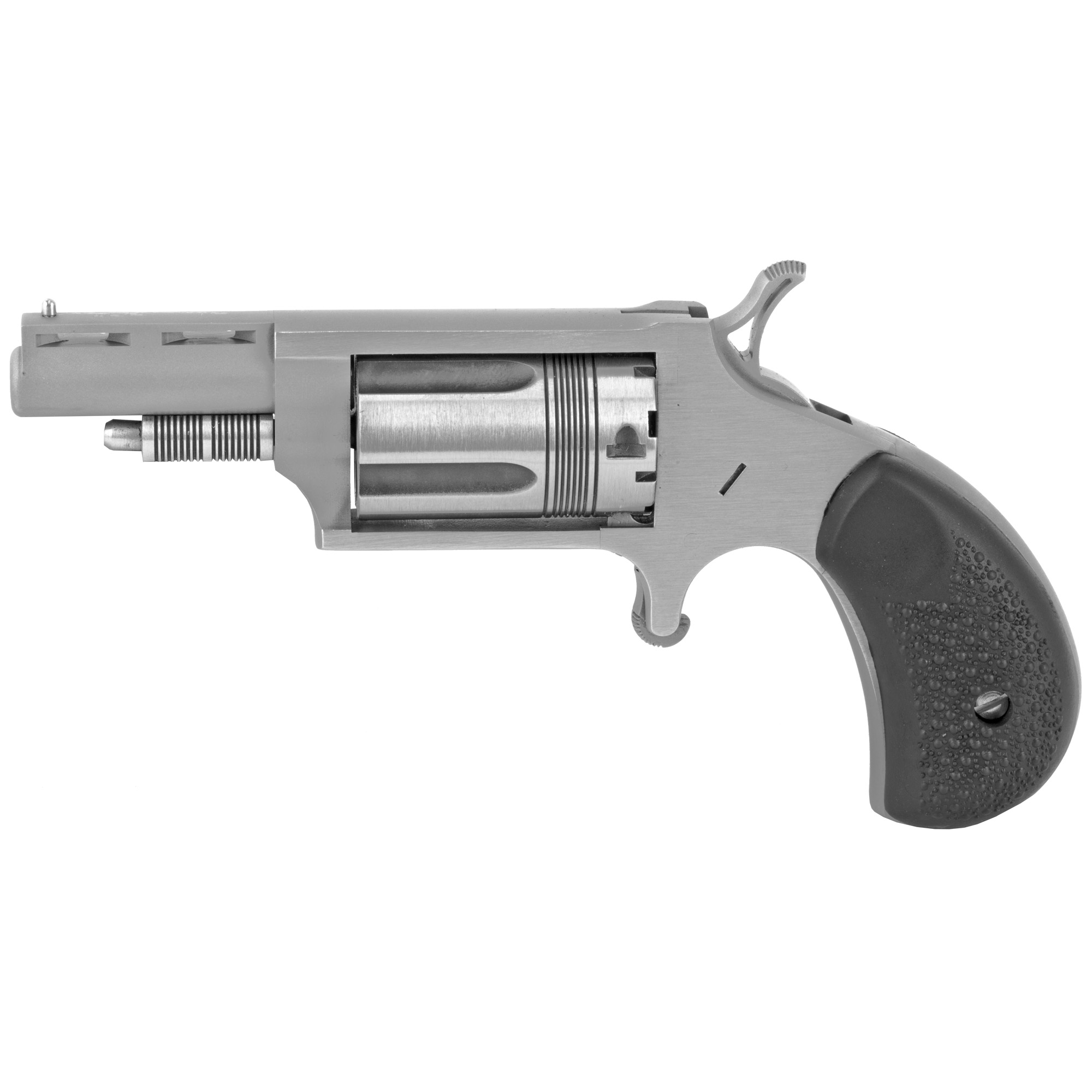 North American Arms, The Wasp, Single Action, Revolver, 22 WMR, 1.625" Barrel, Matte Finish, Stainless Steel, Silver, Rubber Grips, Fixed Sights, 5 Rounds