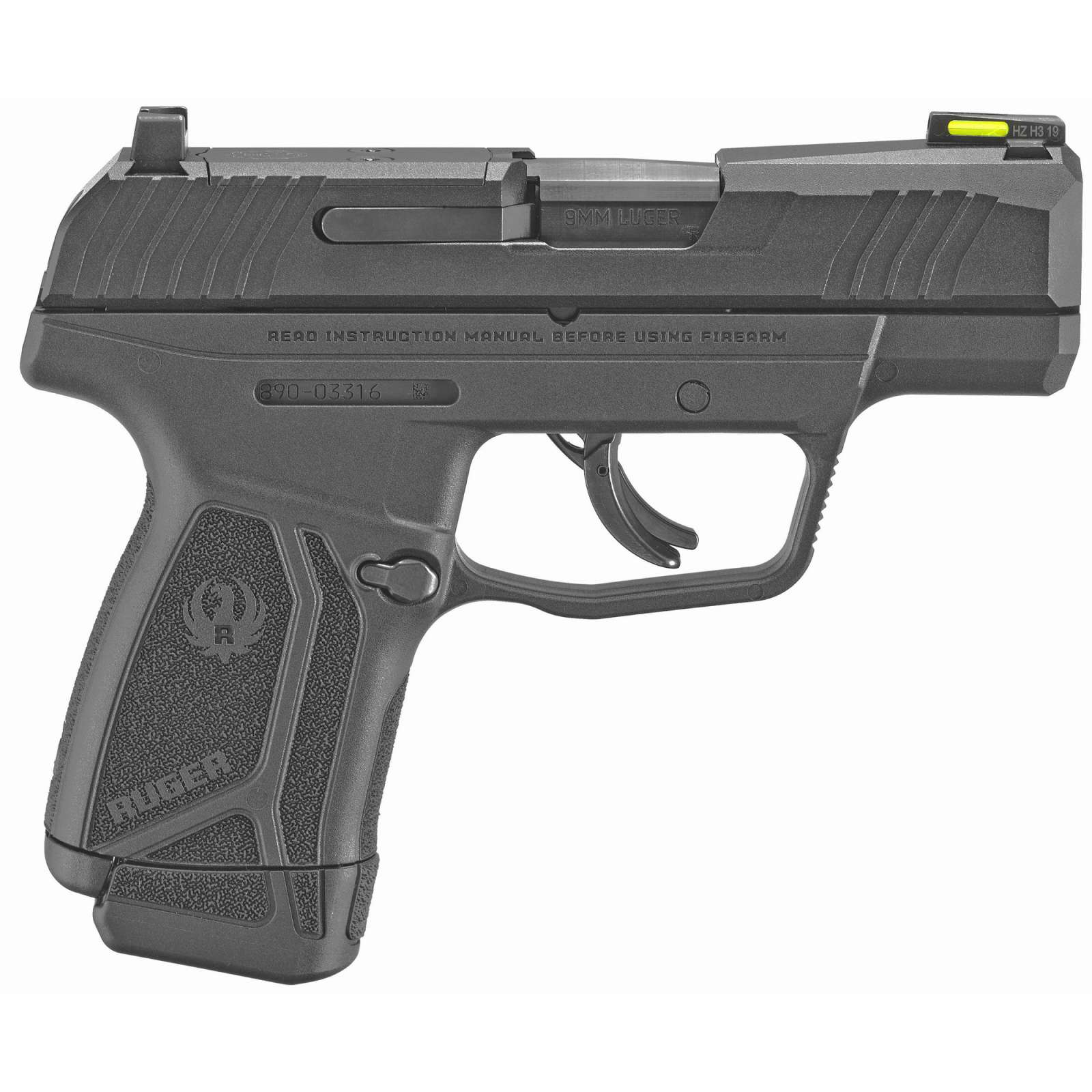 RUGER MAX-9 9MM PSTL 3.2" OPT RDY BLK SLD/BLK FRM 12+1